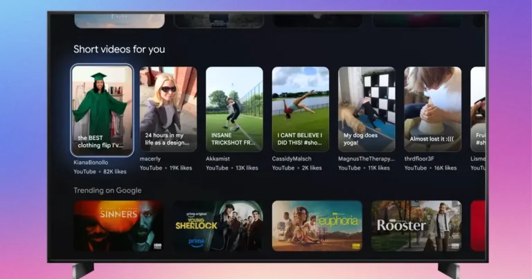 New Google TV with YouTube Shorts