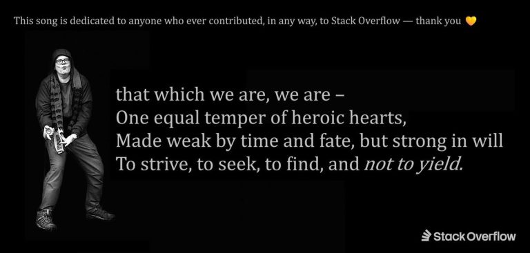 stack overflow dedication cover