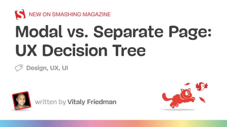 modal separate page ux decision tree